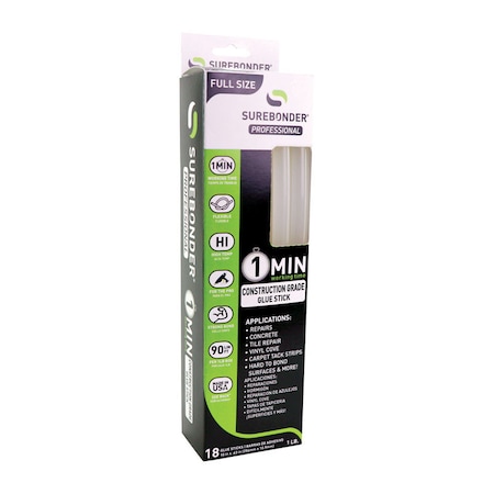 Surebonder Surebonder .41 in. D X 10 in. L 1 Minute 1 Minute Construction Grade Glue Sticks Clear 18 pk CG-1R10T